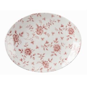 Блюдо овальное 31,7х25,5см, без борта, VINTAGE PRINTS, цвет CRANBERRY ROSE CHINTZ RCCOP121