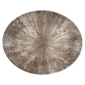 Блюдо овальное 31,7х25,5см, без борта, цвет STONE ZIRCON BROWN, STUDIO PRINTS STZBOP121