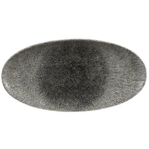 Блюдо овальное CHEFS 34,7х17,3см, без борта, цвет RAKU QUARTZ BLACK, STUDIO PRINTS RKBQOV351