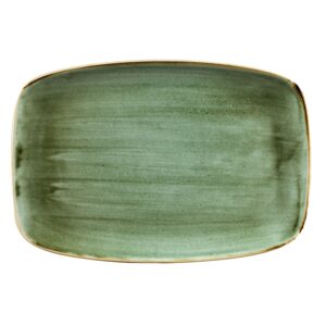 Блюдо прямоугольное CHEFS 35,5х24,5см, без борта, STONECAST, цвет SAMPHIRE GREEN SSGSXP141