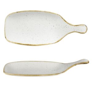 Блюдо сервировочное 28,4см, без борта, с ручкой, STONECAST, цвет BARLEY WHITE SWHSPDLH1