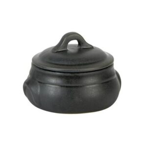 Горшок 0,70л D14см H6,5см, с крышкой, керамика, RUSTICO CARBON C31280