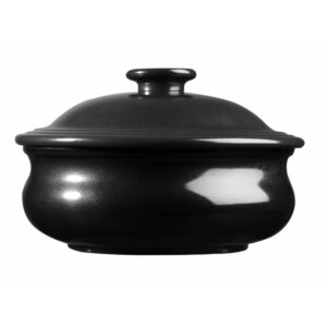 Горшок для запекания 0,43л D14см, керамика, с крышкой, RUSTICS SIMMER, цвет BLACK ZCBRLSPT1