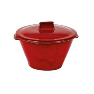 Кокотница керамическая коническая 0,51л, D16/9,5см, с крышкой, RUSTICO LAVA C44203