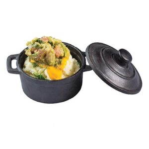 Кокотница чугунная 0,235л D10см H4,5см, с крышкой, цвет черный CW30110