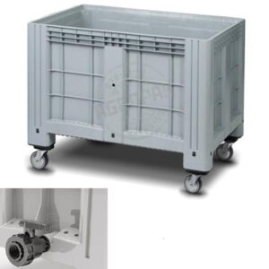 Контейнер для овощей 470л ibox, 120х80см h920см, с краном, на колесах, п/э, серый 11.602.f.с13