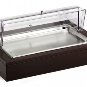 Поднос для нарезки 64х46см H30см, с крышкой ROLL-TOP, с охлажд. элем, на дерев. основ.венге 51130950