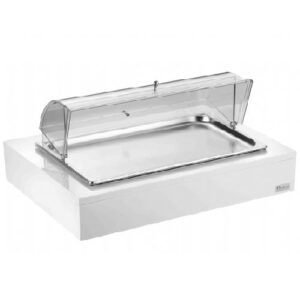 Поднос для нарезки 64х46см H30см, с крышкой ROLL-TOP, охлажд. элем, на дерев. основе, белый 511B0950