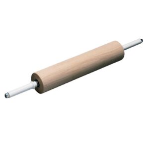 Скалка 45см D8см дерев. с вращ. ручк. RLS45