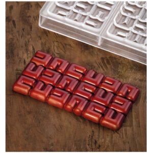 Форма д/шок. "CHOCOLATE BAR OLA" 155х77мм H10мм, 100гр, 3 ячейки, п/к PC5003