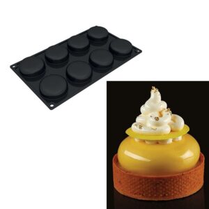 Форма силиконовая PAVOFLEX для пирож. 3D "ROUND" D60мм H20мм, 48мл, 8 ячеек PX3200