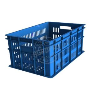 Ящик колбасный 600х400х260мм, перфорированный, 53л, п/э, цвет синий m 600.400.260-02.60