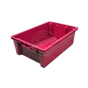 Ящик мясной 600х400х200мм, объем 35л, конусный, п/э, цвет красный mk 600.400.200-00.40