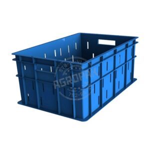 Ящик мясной 600х400х260мм 15 тарированный, 53л, п/э, цвет синий m15 600.400.260-03.60