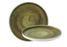 Тарелка мелкая D26см H2см с прямым бортом, CHEFS PLATE, STONECAST PLUME, цвет OLIVE, PLGRWP261