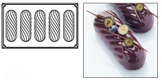 Форма для пирожных  "TWIST ECLAIR" 120 X 40 H 33 MM, 5 ячеек, силикон 30SIL505