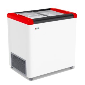 Ларь морозильный GELLAR FG 250 с прямое стекло красный (пропан)