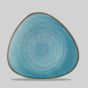 Тарелка мелкая треугольная 26,5см, без борта, STONECAST RAW, цвет TEAL SRBETR101