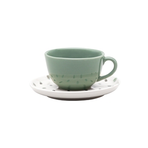 Пара чайная flat shape samambaia (чашка 200мл и блюдце 14см) oxford 136232, ao04-1c01