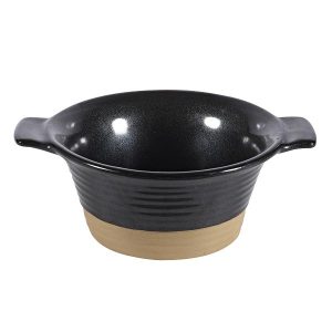 Блюдо глубокое D14см 0,40л, с ручками, керамика, IGNEOUS BLACK ZCBKIGSP1
