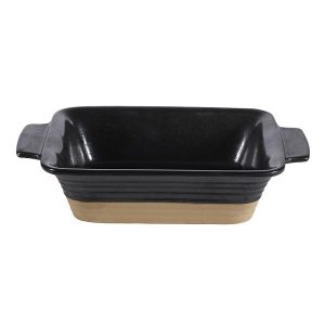 Блюдо прямоугольное глубокое 17х13см 0,48л, с ручками, керамика, IGNEOUS BLACK ZCBKIGRD1