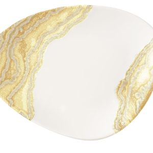 Тарелка треугольная плоская 26,5X20,5см цвет TIDE GOLD TDGDTC261